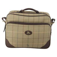 Burberry Nova Check Boston Bag Canvas Beige Canvas Travel Bag Bag (Authentic Pre-Loved)