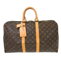 Louis Vuitton Keepall Bag Monogram Canvas Brown Canvas Travel Bag Bag (Authentic Pre-Loved)