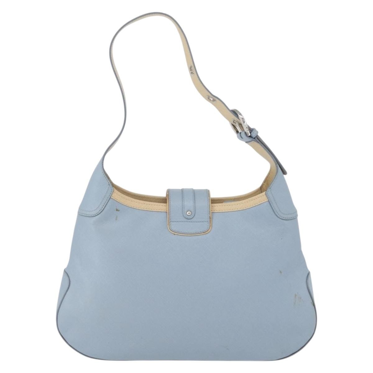 Salvatore Ferragamo Gancini Shoulder Bag Leather Blue Leather Shoulder Bag Bag (Authentic Pre-Loved)
