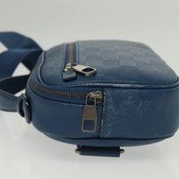Louis Vuitton Ambler Bag Damier Infini Leather Blue Leather Shoulder Bag Bag (Pre-Loved)