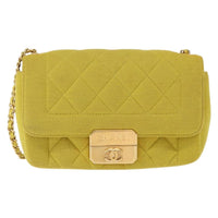 Chanel Chic With Me Flap Bag Quilted Jersey Yellow Cotton Shoulder Bag Bag (Authentic Pre-Loved)