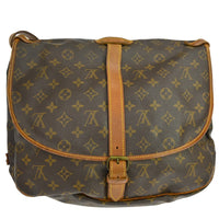Louis Vuitton Louis Vuitton Saumur Handbag Monogram Canvas Brown Canvas Shoulder Bag Bag (Authentic Pre-Loved)
