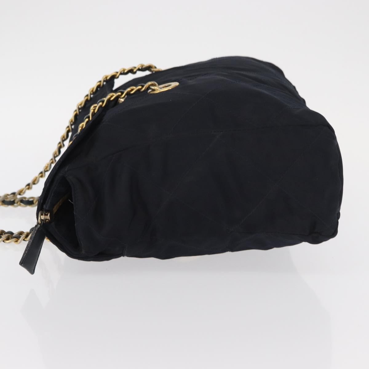 Prada Chain Shoulder Bag Tessuto Navy Nylon Shoulder Bag Bag (Pre-Loved)