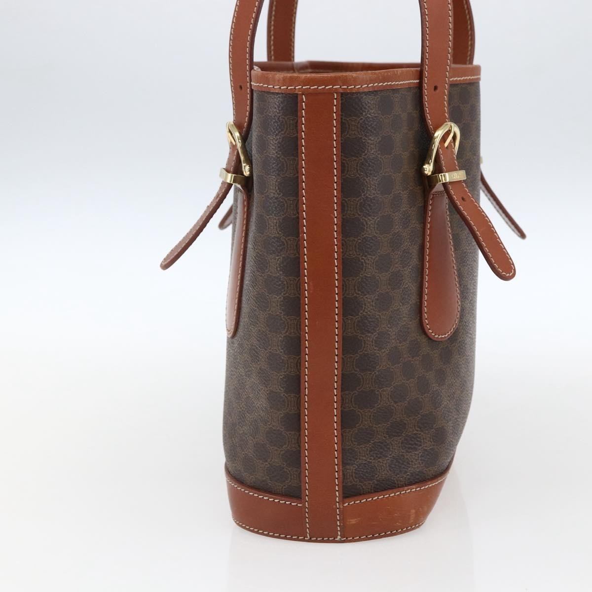 Celine Vintage Macadam Handbag Canvas And Leather Brown Canvas Handbag (Authentic Pre-Loved)