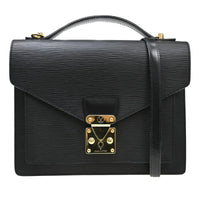 Louis Vuitton Monceau Handbag Epi Leather Black Leather Handbag (Authentic Pre-Loved)