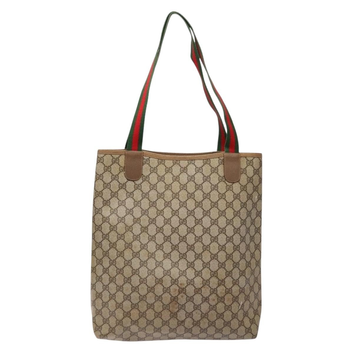 Gucci Ophidia Front Pocket Shopper Tote Gg Coated Canvas Beige Canvas Tote Bag Bag (Authentic Pre-Loved)