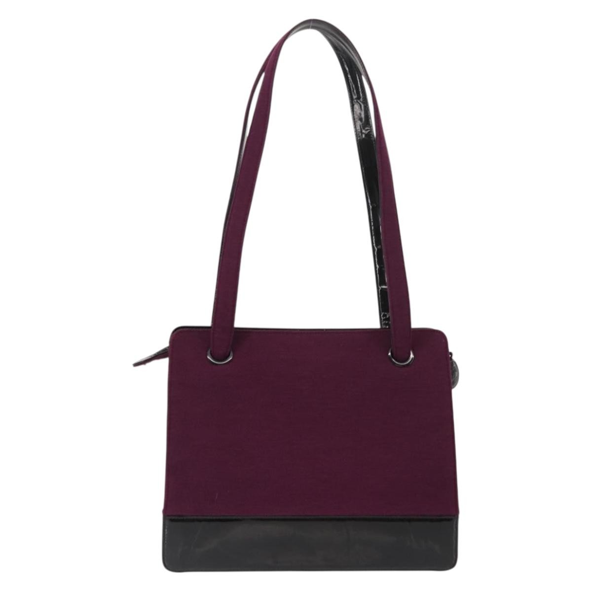 Chanel Vintage Logo Tote Cotton Purple Cotton Tote Bag Bag (Pre-Loved)