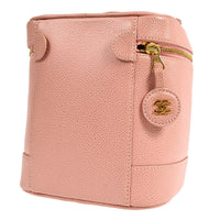 Chanel Vintage Timeless Cosmetic Case Caviar Pink Leather Clutche & Pouche Bag (Authentic Pre-Loved)
