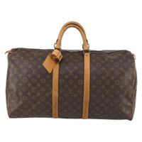 Louis Vuitton Keepall Bag Monogram Canvas Brown Canvas Travel Bag Bag (Authentic Pre-Loved)