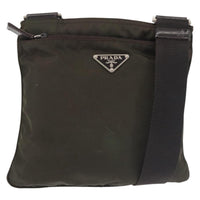 Prada Front Pocket Messenger Bag Tessuto Khaki Nylon Shoulder Bag Bag (Authentic Pre-Loved)