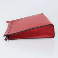 Louis Vuitton Pochette Voyage Taiga Leather Red Leather Clutche & Pouche Bag (Authentic Pre-Loved)