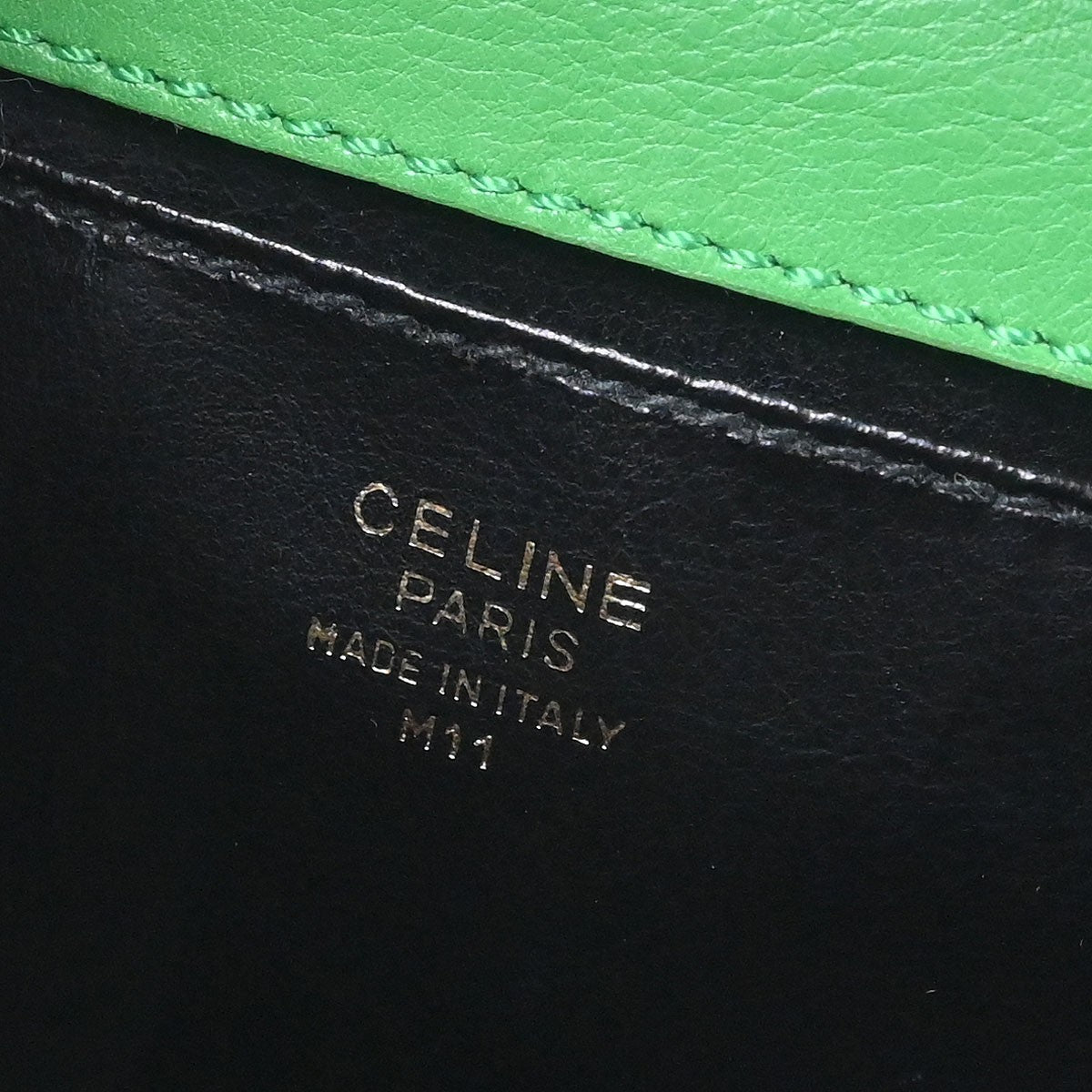 Celine Handbag Leather Green Leather Handbag (Authentic Pre-Loved)
