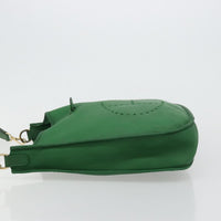 Hermes Evelyne Bag Gen Iii Toile And Leather Green Leather Shoulder Bag Bag (Authentic Pre-Loved)