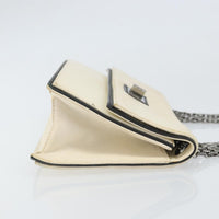 Chanel 2.55 Shoulder Bag Leather White Leather Shoulder Bag Bag (Pre-Loved)