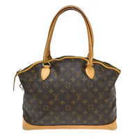 Louis Vuitton Lockit Handbag Monogram Canvas Brown Canvas Shoulder Bag Bag (Pre-Loved)