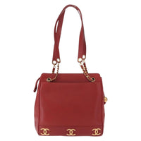Chanel Vintage Metal Cc Shoulder Bag Caviar Red Leather Shoulder Bag Bag (Pre-Loved)