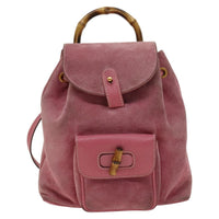 Gucci Gucci Bamboo Backpack Daim Pink Suede Backpack Bag (Authentic Pre-Loved)