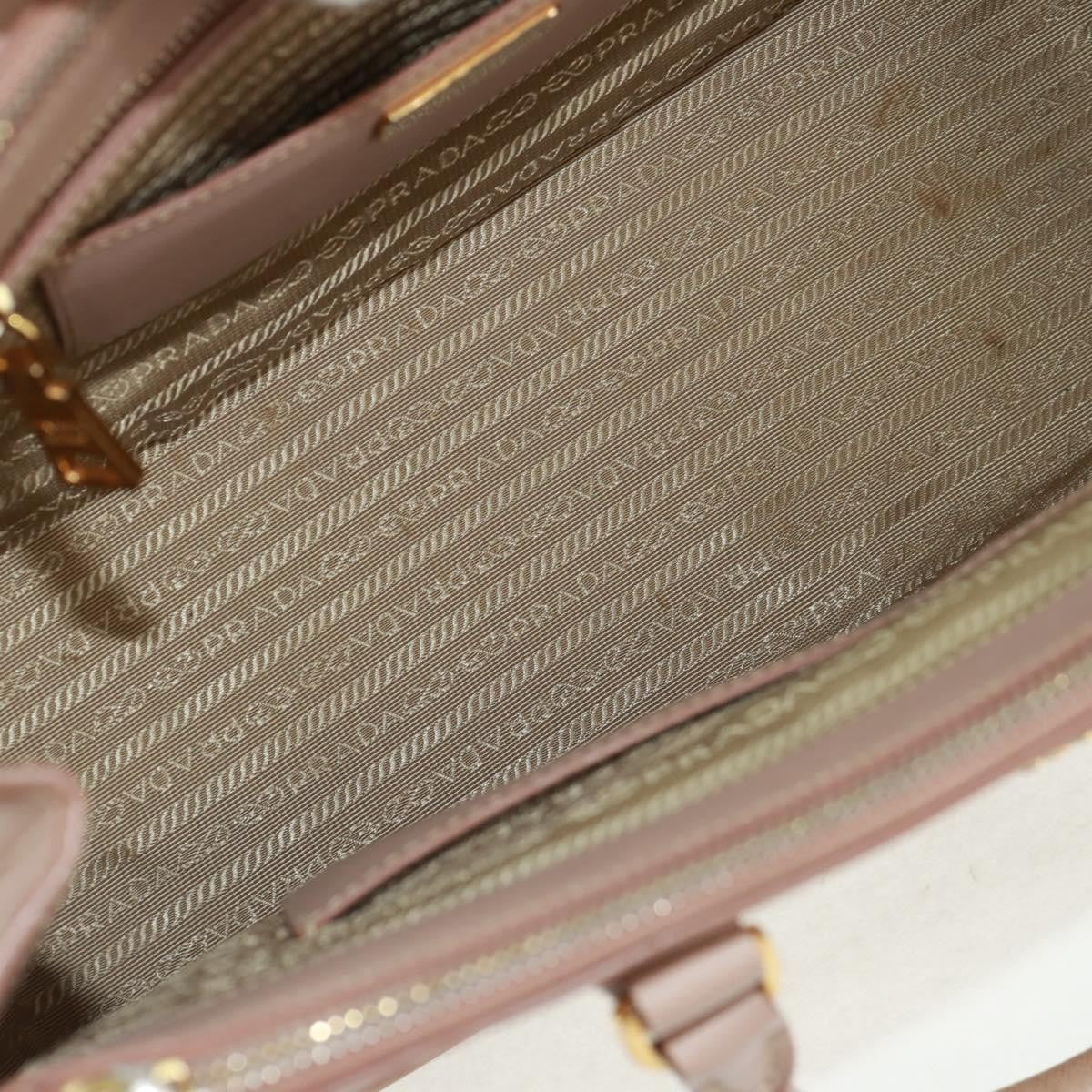 Prada Double Zip Lux Tote Saffiano Leather Pink Leather Tote Bag Bag (Authentic Pre-Loved)