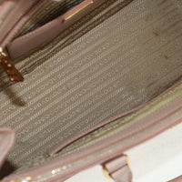 Prada Double Zip Lux Tote Saffiano Leather Pink Leather Tote Bag Bag (Authentic Pre-Loved)