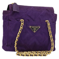 Prada Re-Edition 1995 Chain Tote Quilted Re-Nylon Purple Nylon Shoulder Bag Bag (Pre-Loved)