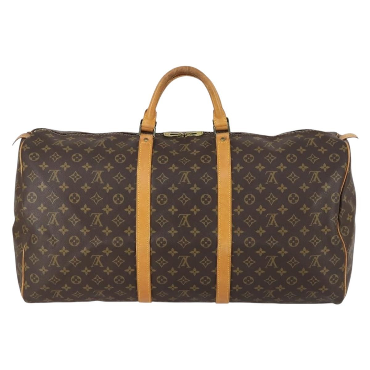 Louis Vuitton Keepall Bag Monogram Canvas Brown Canvas Travel Bag Bag (Pre-Loved)