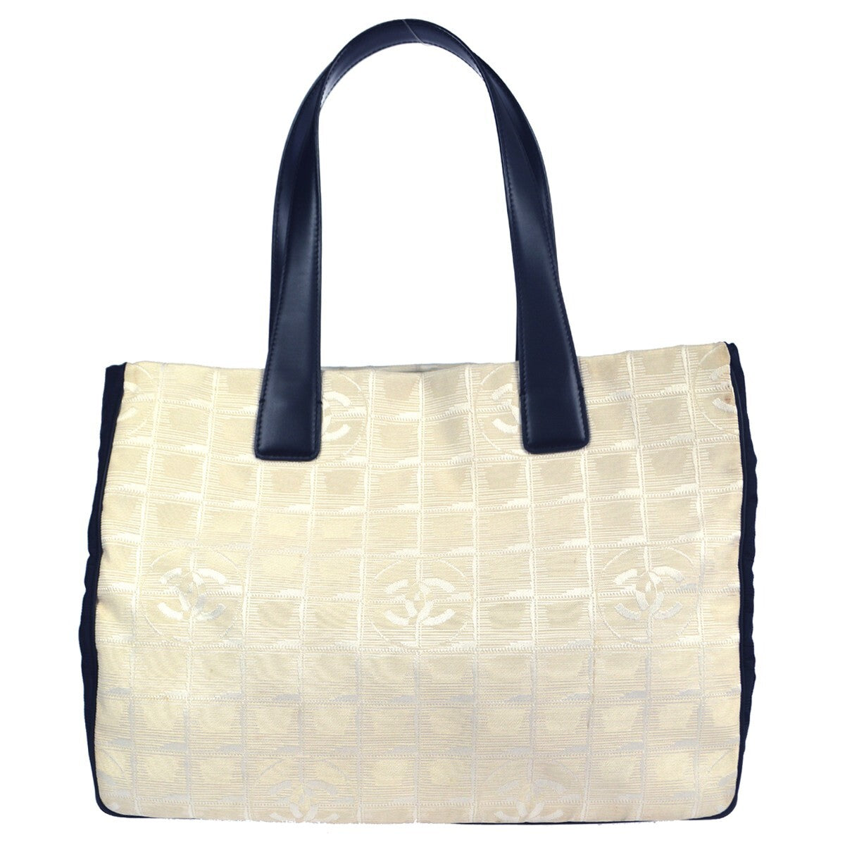 Chanel Travel Line Tote Nylon White Nylon Tote Bag Bag (Pre-Loved)