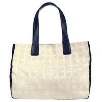 Chanel Travel Line Tote Nylon White Nylon Tote Bag Bag (Pre-Loved)