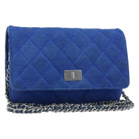 Chanel Wallet On Chain Canvas Navy Canvas Shoulder Bag Bag (Pre-Loved)