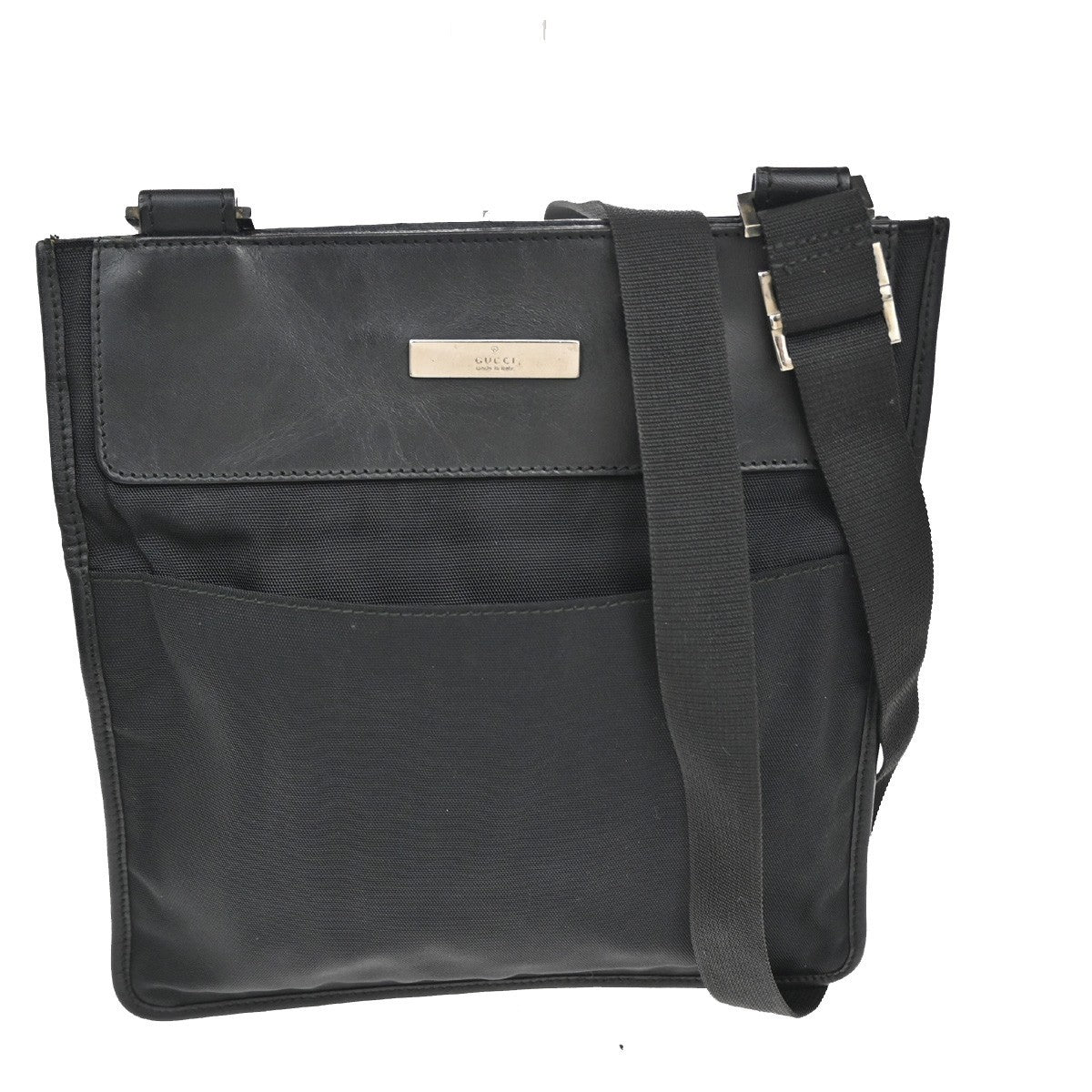 Gucci Vintage Shoulder Bag Nylon Black Nylon Shoulder Bag Bag (Authentic Pre-Loved)