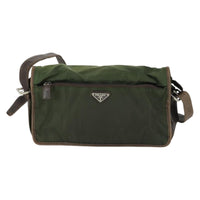 Prada Vintage Shoulder Bag Nylon And Leather Green Nylon Shoulder Bag Bag (Authentic Pre-Loved)