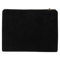 Salvatore Ferragamo Gancini Chain Shoulder Bag Suede Black Suede Shoulder Bag Bag (Pre-Loved)