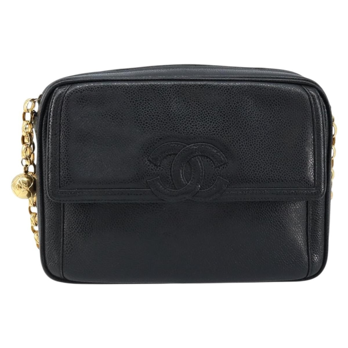 Chanel Vintage Front Pocket Cc Camera Bag Caviar Black Leather Shoulder Bag Bag (Authentic Pre-Loved)