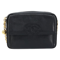Chanel Vintage Front Pocket Cc Camera Bag Caviar Black Leather Shoulder Bag Bag (Authentic Pre-Loved)