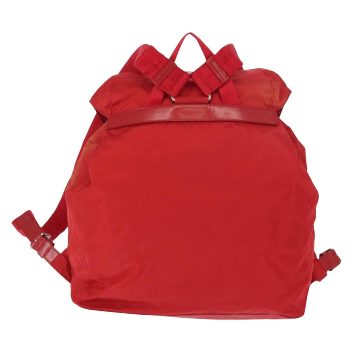 Prada Double Front Pocket Backpack Tessuto Red Nylon Backpack Bag (Authentic Pre-Loved)