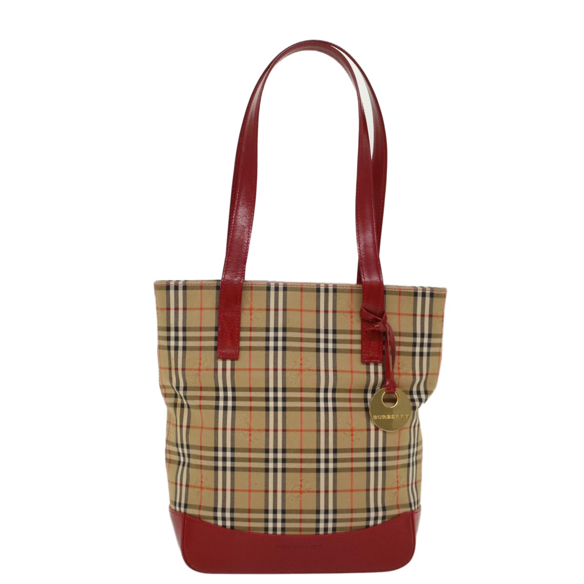 Burberry Nova Check Tote Nylon And Leather Beige Nylon Tote Bag Bag (Pre-Loved)
