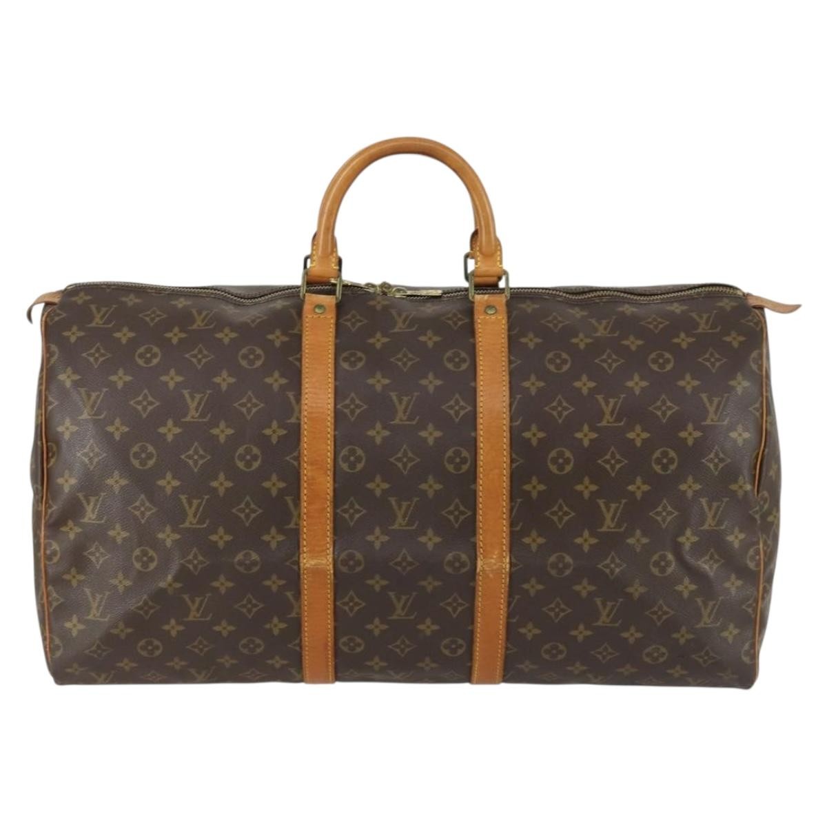 Louis Vuitton Keepall Bag Monogram Canvas Brown Canvas Travel Bag Bag (Authentic Pre-Loved)
