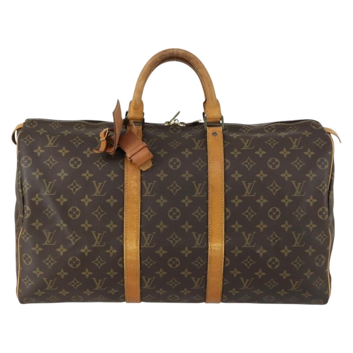 Louis Vuitton Keepall Bag Monogram Canvas Brown Canvas Travel Bag Bag (Pre-Loved)
