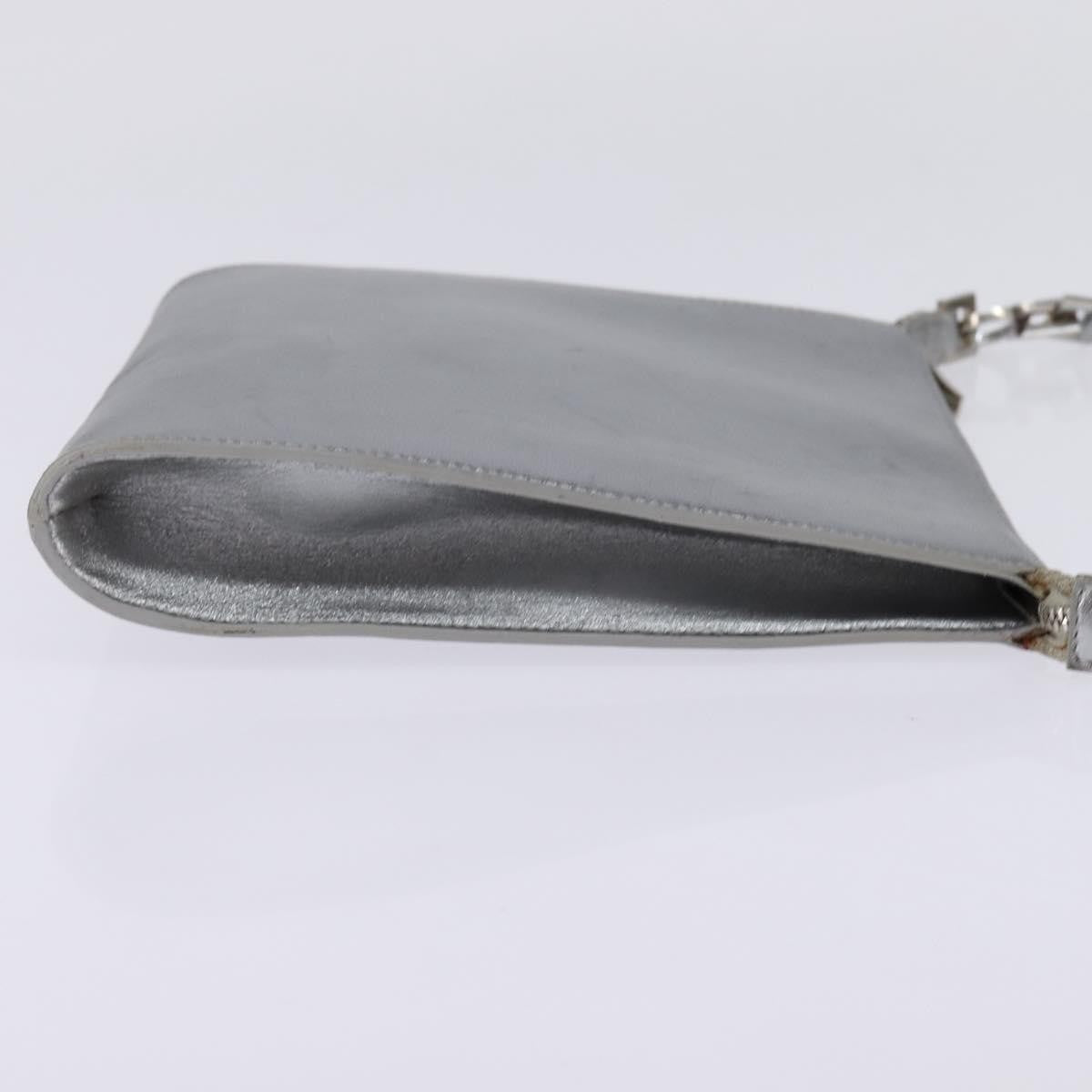 Salvatore Ferragamo Gancini Shoulder Bag Leather Silver Leather Shoulder Bag Bag (Authentic Pre-Loved)