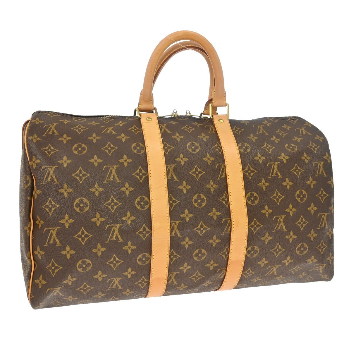 Louis Vuitton Keepall Bag Monogram Canvas Brown Canvas Travel Bag Bag (Authentic Pre-Loved)