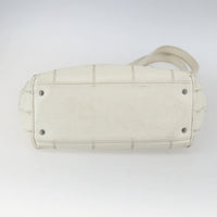 Chanel Square Stitch Tote Quilted Leather White Leather Tote Bag Bag (Authentic Pre-Loved)
