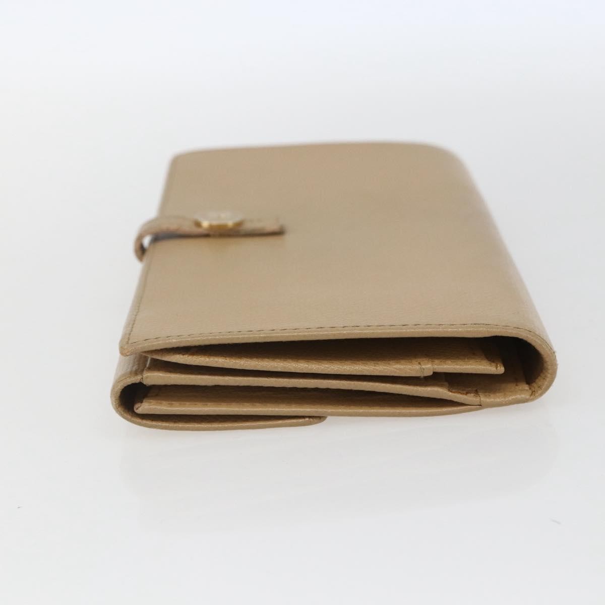 Chanel Coco Bouton Wallet Leather Beige Leather Wallets Accessory (Authentic Pre-Loved)