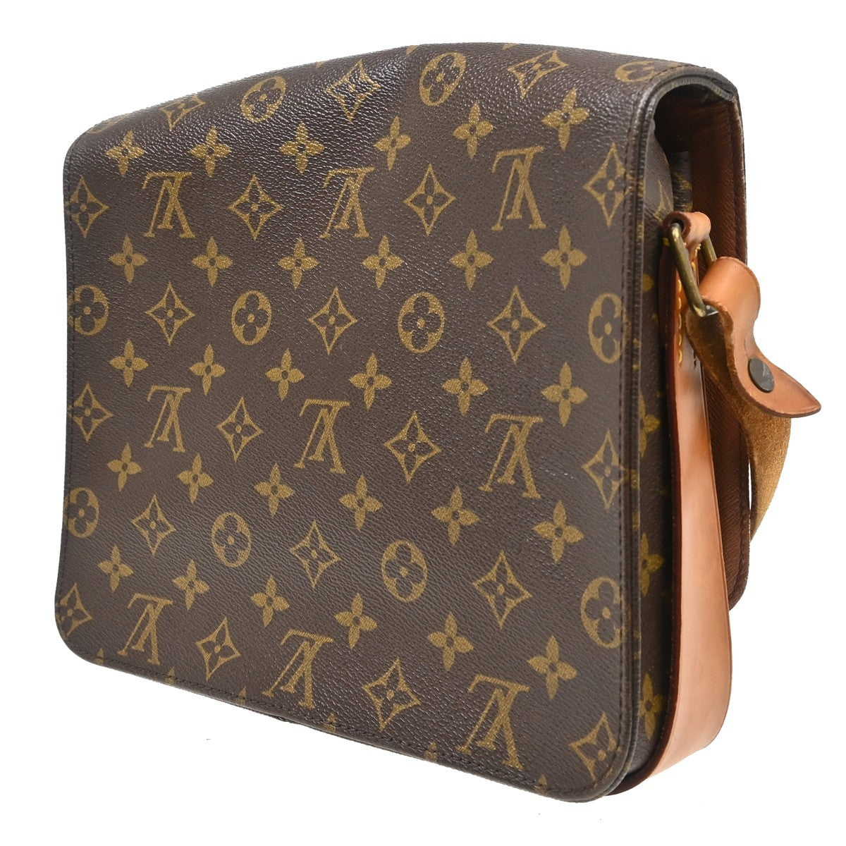 Louis Vuitton Cartouchiere Handbag Monogram Canvas Brown Canvas Shoulder Bag Bag (Authentic Pre-Loved)