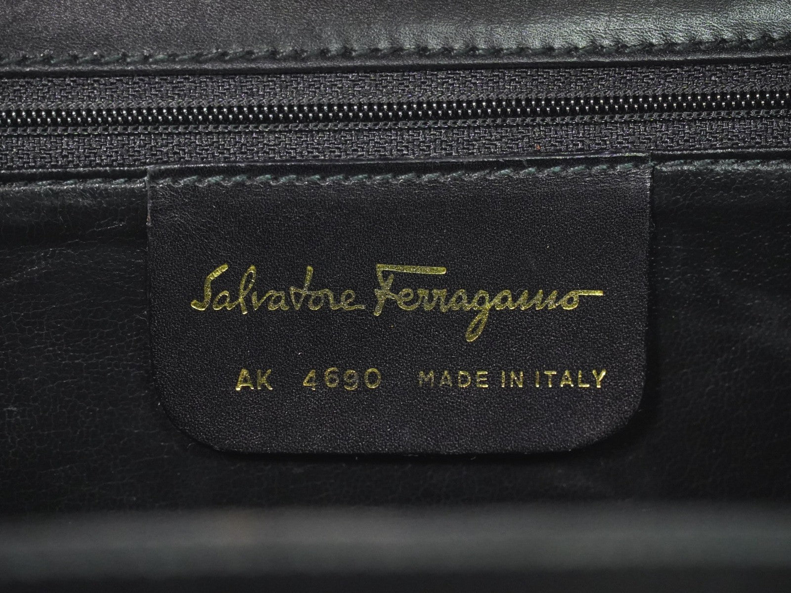 Salvatore Ferragamo Gancini Shoulder Bag Leather Black Leather Shoulder Bag Bag (Authentic Pre-Loved)