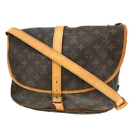 Louis Vuitton Saumur Handbag Monogram Canvas Brown Canvas Shoulder Bag Bag (Authentic Pre-Loved)