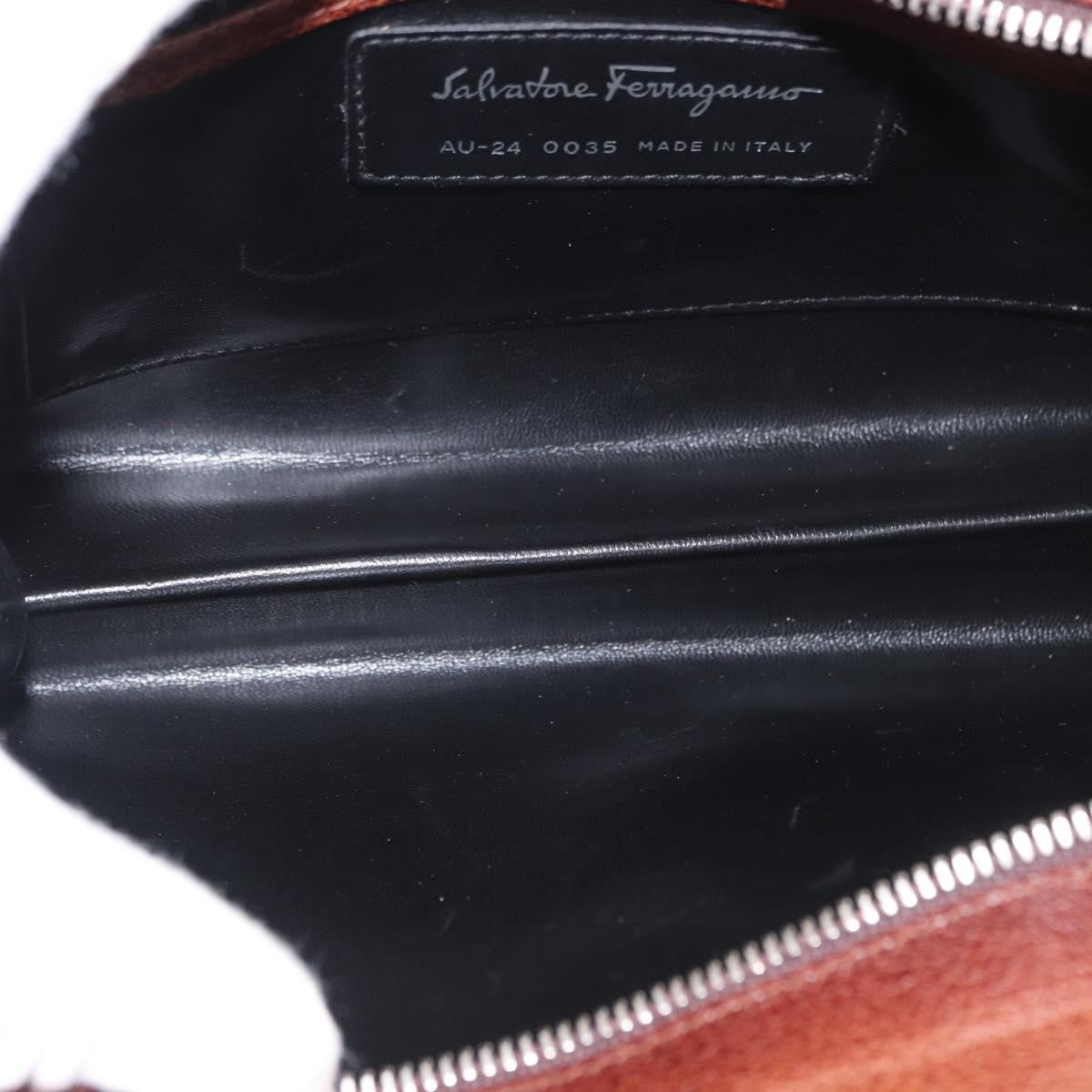Salvatore Ferragamo Vintage Clutch Bag Leather Brown Leather Clutche & Pouche Bag (Authentic Pre-Loved)