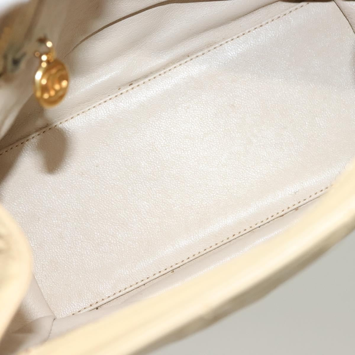 Chanel Chain Shoulder Bag Leather Beige Leather Shoulder Bag Bag (Pre-Loved)