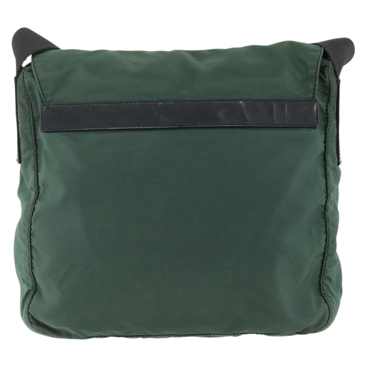 Prada Buckle Messenger Bag Tessuto Green Nylon Shoulder Bag Bag (Authentic Pre-Loved)