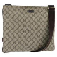 Gucci Zip Top Messenger Bag Gg Coated Canvas Beige Canvas Shoulder Bag Bag (Authentic Pre-Loved)