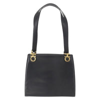 Salvatore Ferragamo Gancini Shoulder Bag Leather Black Leather Shoulder Bag Bag (Authentic Pre-Loved)