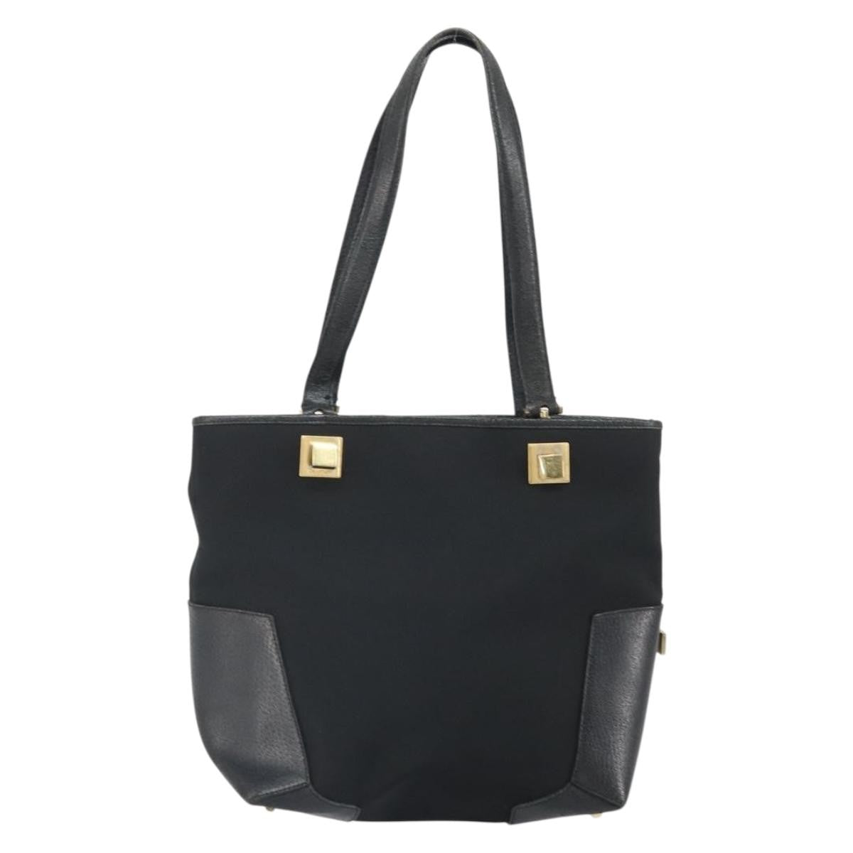 Salvatore Ferragamo Vintage Tote Bag Canvas Black Canvas Tote Bag Bag (Pre-Loved)